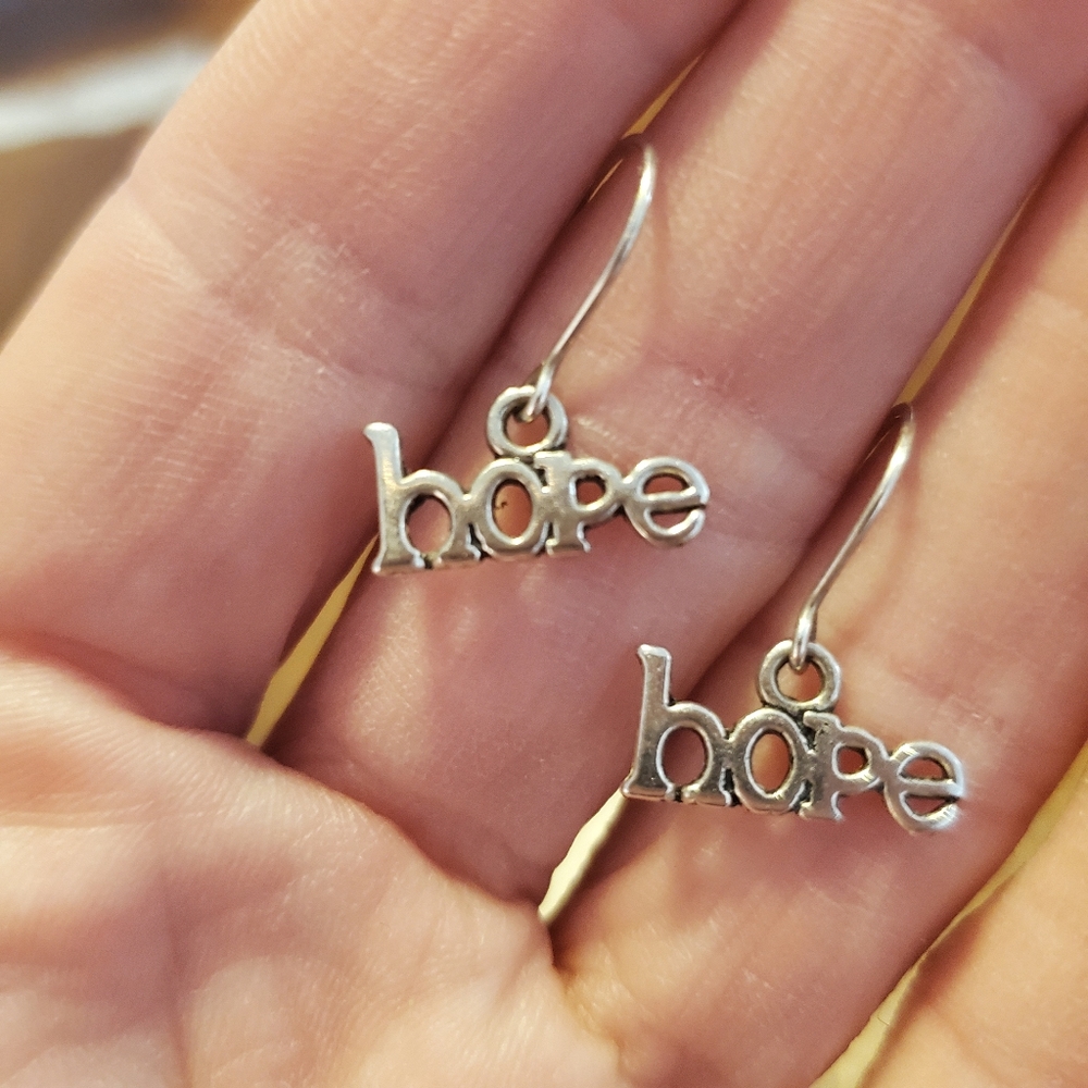 Sterling Silver HOPE Earrings